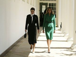 الملكة رانيا فى أول ظهور رسمى لها مع ميلانيا ترامب
